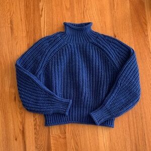 H&M royal blue chunky turtleneck sweater